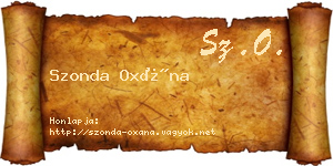 Szonda Oxána névjegykártya